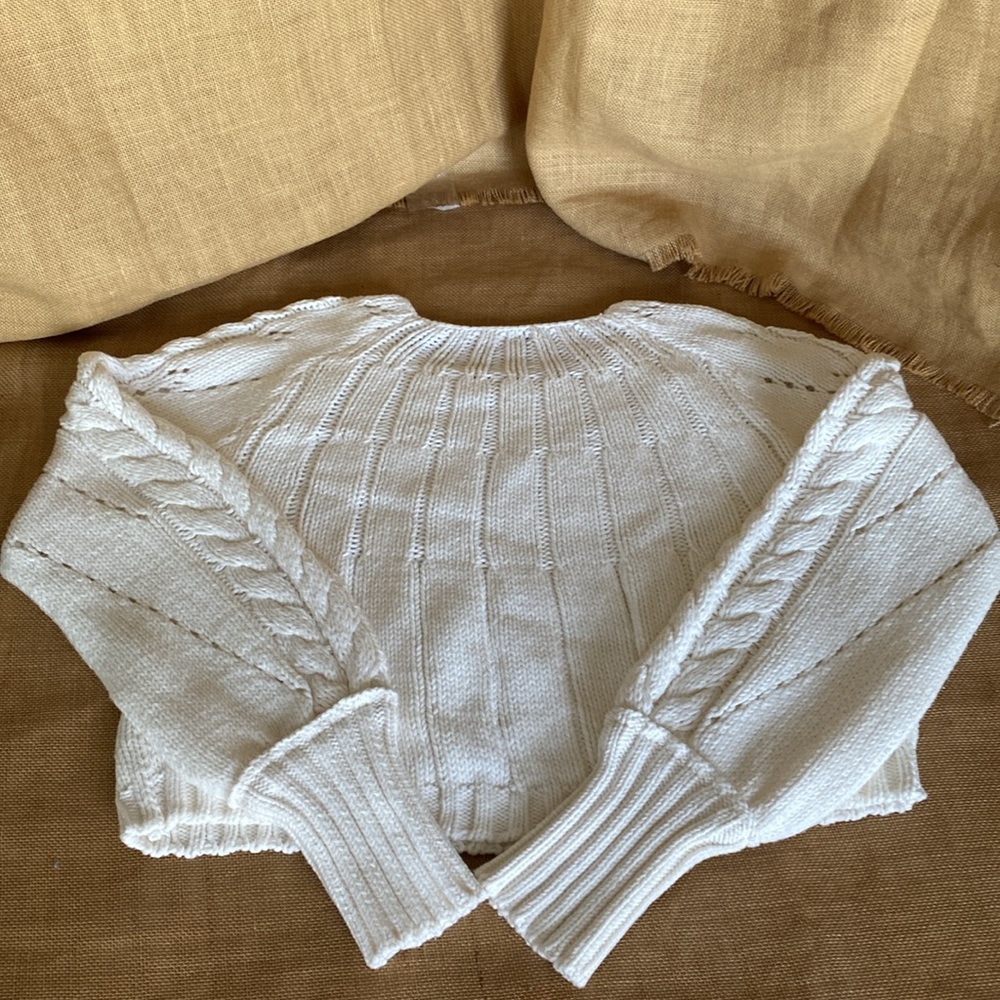 Free People Cream Cable Knit Scoop Neck Sweater - Picture 10 of 15